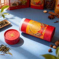 Op maat gemaakte kleurenlogo bedrukking ontwerp ronde doos milieuvriendelijke food grade thee snoep koffieboon luxe verpakking randgekrulde papieren tube