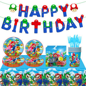 Joli anniversaire des enfants <span class=keywords><strong>Mario</strong></span> toile de fond bannière gâteau Topper ballons <span class=keywords><strong>Mario</strong></span> <span class=keywords><strong>Bros</strong></span> fête d'anniversaire fournitures faveurs décorations - Product Image 2