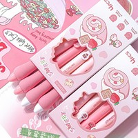 Lot de 4 stylos gel Kawaii Capybara Panda Chien, encre noire, avec grip éponge doux, papeterie esthétique, fournitures scolaires