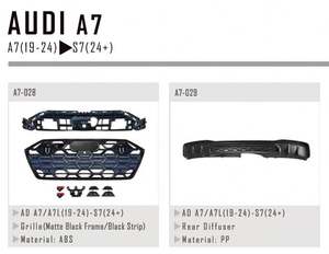 Pour Audi A7 19-24, mise à niveau vers la calandre S7, diffuseur arrière pour Audi A7 19-24, mise à niveau vers la calandre S7, diffuseur arrière - Product Image 2