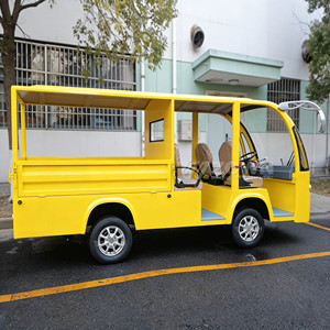 Chariot utilitaire électrique ZOWN à quatre places, carrosserie ouverte, pour le transport de matériaux en usine et au parc. - Product Image 3