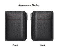Cartera Delgada de Cuero Genuino para Mujer, con Bloqueo RFID, Mini Monedero para Tarjetas de Crédito, Accesorio de Negocios, Precio al por Mayor