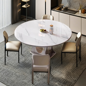 Đá tấm bàn ăn Kính thiên văn gấp vuông và tròn kép sử dụng hiện đại đơn giản đa chức năng lưu trữ bàn ăn - Product Image 5