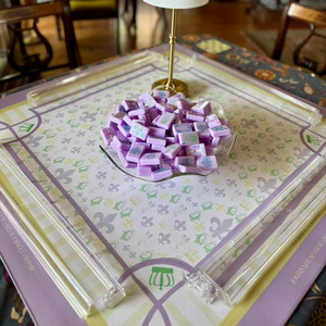 Fichas de Mahjong Acrílicas Color Lavanda Púrpura París, Diseño Impreso con UV de <span class=keywords><strong>la</strong></span> Torre Eiffel y Paisaje Urbano, Juego Plegable y Portátil Personalizado - Product Image 4
