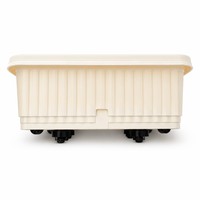 Bac de plantation surélevé en plastique avec roues et couvercle, potager portable pour la culture de légumes, herbes et fleurs en extérieur
