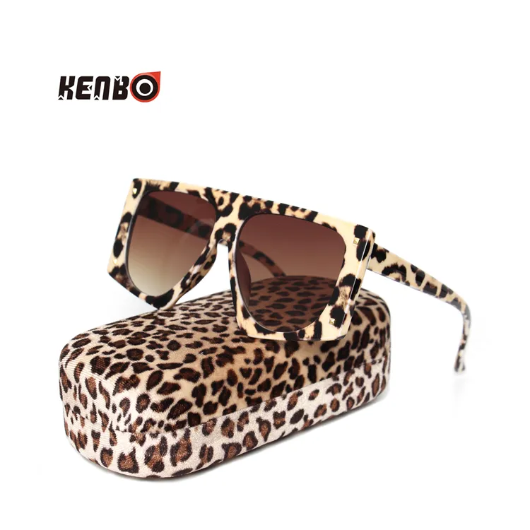 Kenbo очки модные большие дизайнерские леопардовые женские солнцезащитные очки 2020 дешевые пластиковые женские солнцезащитные очки в большой оправе