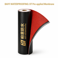 Membrane bitumineuse pré-appliquée double couche rouge chinoise, écologique, résistante aux UV, pour l'étanchéité des tunnels, entièrement adhésive au béton