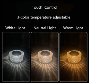 Nido forma batería recargable Interruptor táctil <span class=keywords><strong>Led</strong></span> lámpara de mesa de cristal transparente iluminación de mesa de cristal para decoración del hogar regalo - Product Image 5