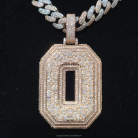 Pendentif Hip Hop Personnalisé en Argent Sterling 925 Plaqué Or avec Diamants Moissanite de Formes Variées, Certifiés GRA, pour Rapper