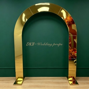 DKB Wholesale Gold Metal Wedding Arch Balloon <b>Stand</b> Iron <b>Backdrop</b> Kit Modern Gold Metal Arch Decorations for Wedding Party Decor - Product Image 3