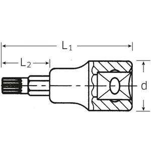 STAHLWILLE - 02060005 Douilles tournevis 3/8 ''XZN®-EAN 4018754002672 DOUILLES À MAIN 3/8" - Product Image 2