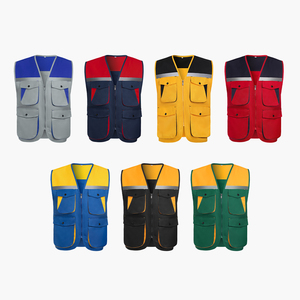 <span class=keywords><strong>Gilet</strong></span> de sécurité unisexe résistant aux plis et au boulochage, multi-poches, avec bandes réfléchissantes, color block, logo personnalisé pour événements d'équipe - Product Image 6