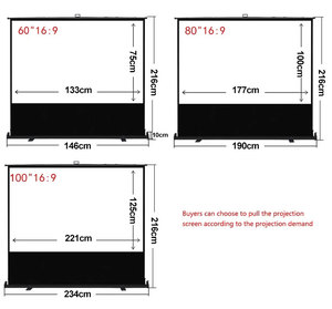 Slj OEM Kích thước sàn di động thường vụ chiếu cho 3D rạp hát tại nhà máy chiếu 80 inch Màn hình máy chiếu - Product Image 5