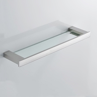Accessoires de salle de bain, étagère de rangement murale d'angle moderne en acier inoxydable finition chromée, durable, à un seul niveau, pour la douche, hôtel