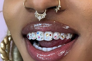 Bellezza diamante farfalla dentaria cristallo gioielli gioielli cristalli pietra dente gemma sorriso splendido - Product Image 3