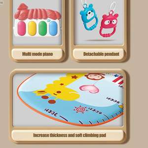 Tapis <span class=keywords><strong>de</strong></span> jeu sensoriel pour bébé, jouets Montessori, dessin animé, <span class=keywords><strong>girafe</strong></span>, musique, piano, jouets pour bébé - Product Image 2