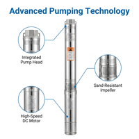 Pompe à eau submersible hybride AC/DC sans balais de haute qualité 3000W 4HP pour puits profond, débit 17m³/h, hauteur de refoulement max. 105m, conception multi-étages