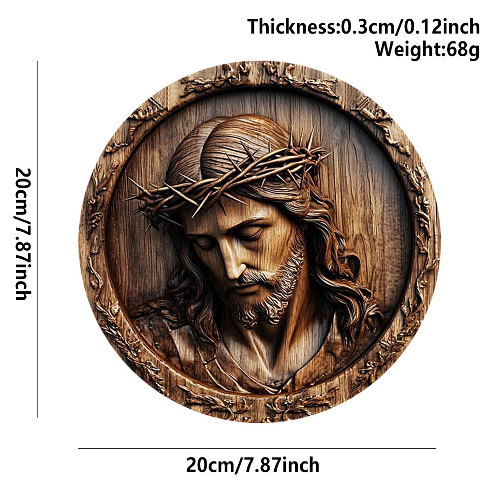 Wooden decorative hanging thorn wreath jesus