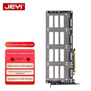Jeyi Pcie 4.0X16 Vier-Drive U.2 Adapter Disk Array Raid Eenmalige Vierdelige Split-Kaartuitbreiding - Product Image 2