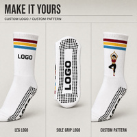 Chaussettes antidérapantes à semelle intégrale avec points en silicone pour le yoga, le Pilates, la barre et le quotidien