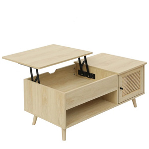 Cross-border Nordic multi-functional height-adjustable coffee <b>table</b> that can be converted into a dining <b>table</b> for <b>small</b> living - Product Image 5