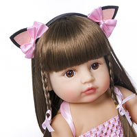 Muñeca NPK de 55 cm, Muñeca Bebé Princesa Rosa, Juguete de Silicona Suave, Cuerpo Completo de Silicona, Muñeca Reborn