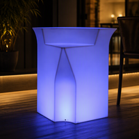 Comptoir de bar mobile éclairé par LED, 110 cm, rechargeable, 16 couleurs, pour boîte de nuit, mobilier de bar en plastique portable, LED