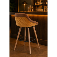 JOHOOFURNITURE Chaise de bar en tissu bicolore marron-moutarde, siège ergonomique réglable en hauteur, fabrication chinoise, tabouret de bar pour pub