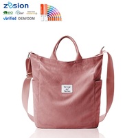 Sacs cabas en velours côtelé personnalisés Grand sac à main de créateur Logo personnalisé imprimé Femmes Hommes Filles Travail Plage Voyage Shopping Épicerie Épaule