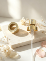 Pompe à parfum sans sertissage en aluminium de 20 mm, atomiseur facile à utiliser avec bouchon à vis doré ou argenté pour flacons de parfum