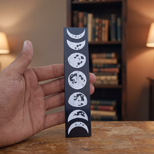 Losa de Obsidiana Negra Natural con Fases Lunares, Piedra de Cristal Pulida, Decoración de Pared con Ciclo Lunar, Meditación Espiritual, Decoración del Hogar, Regalo - Product Image 1
