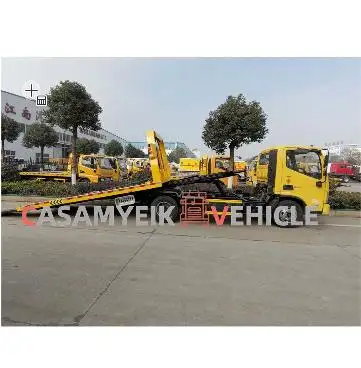 china flatbed wrecker towing truck 4x2 LHD road wreckers tow platform trucks with crane