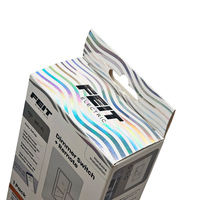 Caja de Cartón Colgante de Papel Blanco Holográfico para Embalaje de Productos Electrónicos, Impresa Personalizada con la Marca, Ecológica y Hecha con Materiales Reciclados
