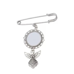 Broche de Metal Banhado a Ouro com Tema de Anjo para Sublimação e Gravação, Tema Natalino, <span class=keywords><strong>DIY</strong></span>, Impressão Unilateral, Venda Quente Transfronteiriça - Product Image 5