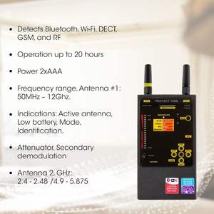 <span class=keywords><strong>Rilevatore</strong></span> <span class=keywords><strong>di</strong></span> microspie RF Protect 1206i, <span class=keywords><strong>Rilevatore</strong></span> <span class=keywords><strong>di</strong></span> <span class=keywords><strong>telecamere</strong></span> <span class=keywords><strong>nascoste</strong></span> e Localizzatore GPS - Scanner <span class=keywords><strong>professionale</strong></span> anti-spia <span class=keywords><strong>di</strong></span> segnali RF 50MHz-12GHz - Product Image 6