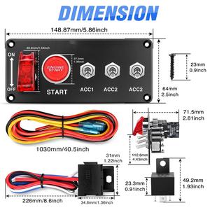 Wc Ignition Switch Panel 12V 40A Relay With Wiring Harness For Car Rv Modification - Product Image 3