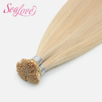 Extensions de cheveux naturels à pointe plate en kératine durable couleur claire, avec kératine italienne pré-collée, fournisseur en gros
