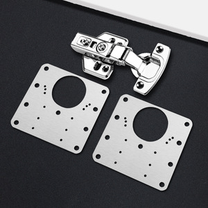 Plaque de réparation et de fixation pour charnières de porte d'armoire en acier inoxydable, charnière métallique, réparation de joints de charnières pour armoires et placards domestiques - Product Image 2