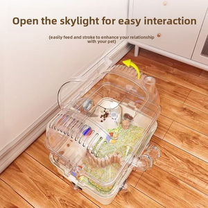 Cage à <span class=keywords><strong>hamster</strong></span> de luxe extra-large à plusieurs niveaux, en plastique, panoramique, transparente, pour hamsters syriens - Product Image 4