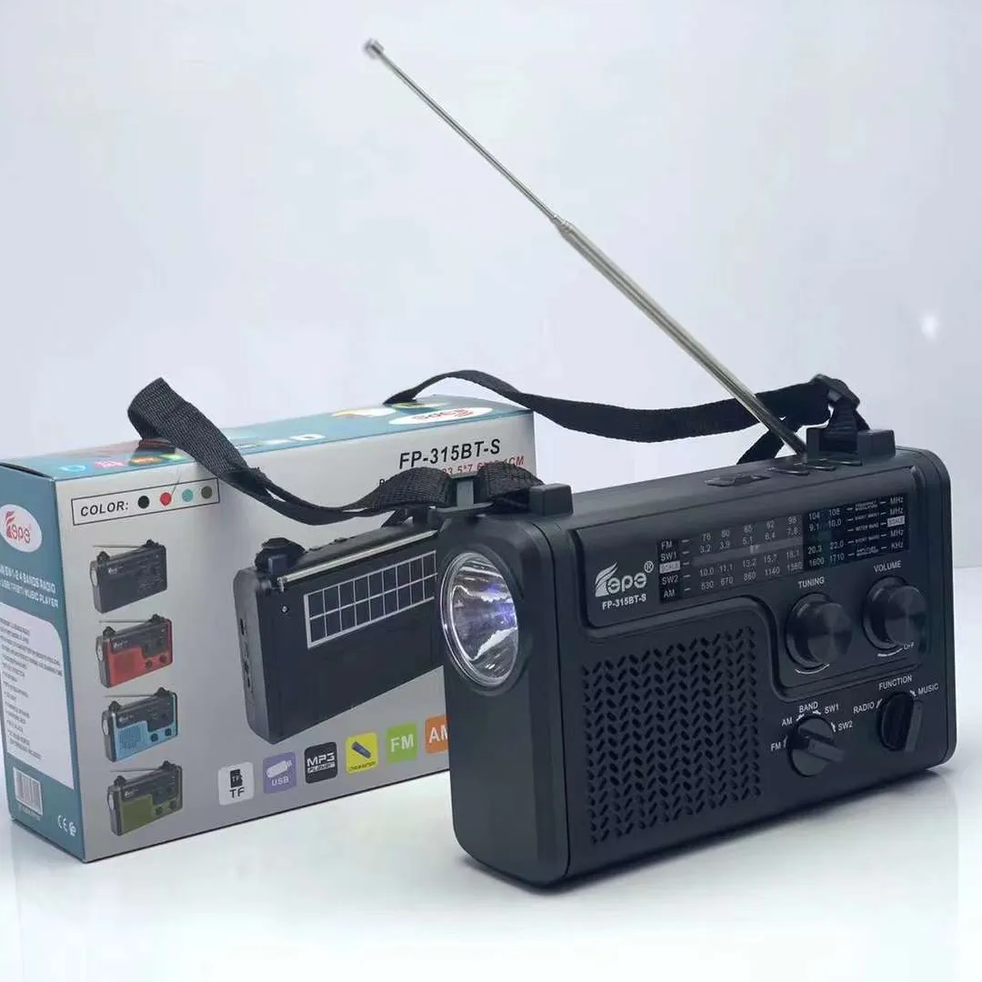 Fepe FP-315BT-S Nood Solar Hand Crank Dynamo Noaa Weerband Radio Met Zaklamp