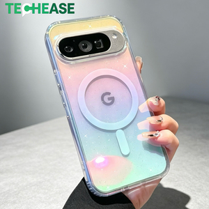 Coque de téléphone magnétique à paillettes irisées Google Pixel 10 Pro, logo personnalisé, anti-chute, résistante aux rayures, accessoire mobile en gros - Product Image 1
