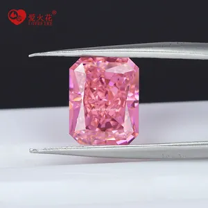 Pedras preciosas artificiais 5a + zircão rosa escuro 4k gelo picado cz octógono radiante cortar zircônia cúbica solta