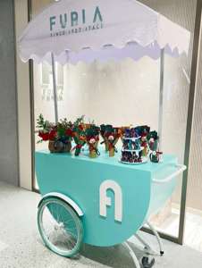 Environmental Protection Commercial Stainless Steel <b>Hand</b> Push Mobile Snack Storage <b>Trolley</b> <b>Cart</b> - Product Image 3