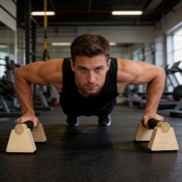 Barres parallèles en bois avec poignées antidérapantes pour l'entraînement aux pompes, le yoga, la musculation à domicile, pour hommes et femmes