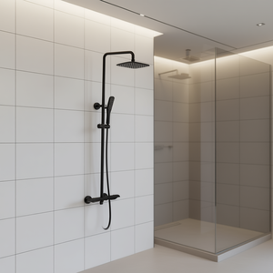 Système de douche thermostatique à effet pluie noir mat à 2 fonctions D0100HPREJV, ensemble de bain moderne pour adultes - Product Image 2