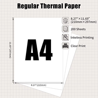Papel Térmico Plegable Fácil de Imprimir, Tamaño A4 (8.16 x 11 Pulgadas), Libre de BPA, con Línea de Corte para Impresión