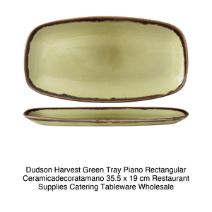 Plateau de service rectangulaire Harvest Green 35,5 × 19 cm en céramique Dudson Ceramicadecoratamano - Product Image 2