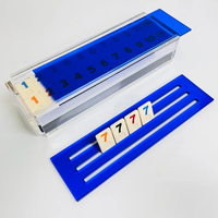 RAYYI Nouveauté : Jeu de Rummy à Six Joueurs en Lucite avec Supports en Acrylique Orange