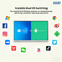 Интерактивная доска HRAY 86 дюймов 4K с сенсорным управлением на 40 точек, из закаленного стекла, OEM/ODM для образовательных учреждений