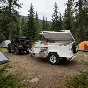 Remolques Resistentes para Campamentos, <span class=keywords><strong>Autocaravana</strong></span> Duradera para Expediciones, Remolque de Viaje para Campamentos de Aventura y Exploración de la Naturaleza - Product Image 3